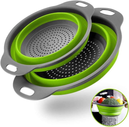 Panier filtre carré pliable en silicone multicolore, pour la maison et la cuisine