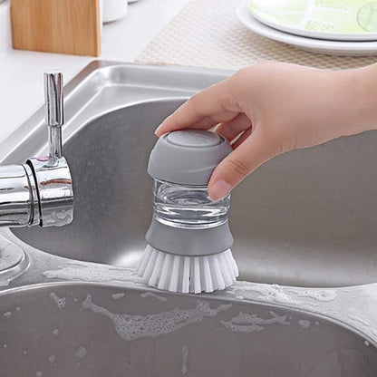 Brosse à vaisselle avec distributeur de liquide vaisselle, accessoire de cuisine, outil de nettoyage