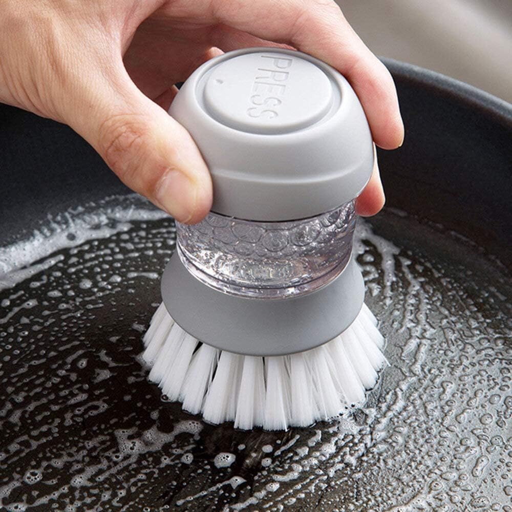 Brosse à vaisselle avec distributeur de liquide vaisselle, accessoire de cuisine, outil de nettoyage
