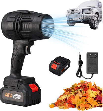 Puissant Souffleur d'air portable, dépoussiéreur à air sans fil Turbo haute pression, rechargeable avec 2 batteries de 48V