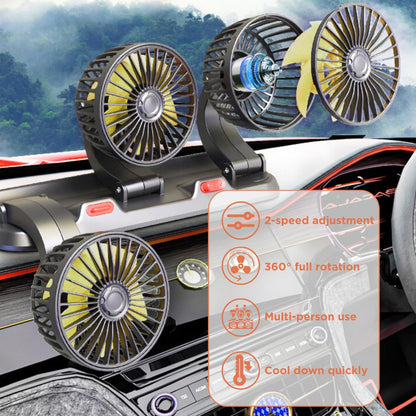 Ventilateur de voiture 360 ° réglable 3 tête ventilateur d'air automobile ventilateur électrique voiture ventilateur silencieux pour bureau à domicile et voiture