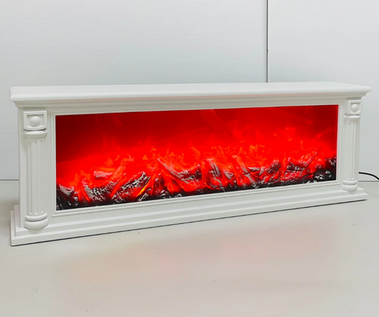 Cheminée Artificielle Électrique Décorative (60 x 22 x 12cm) – Effet Flamme Réaliste avec Chauffage Intégré