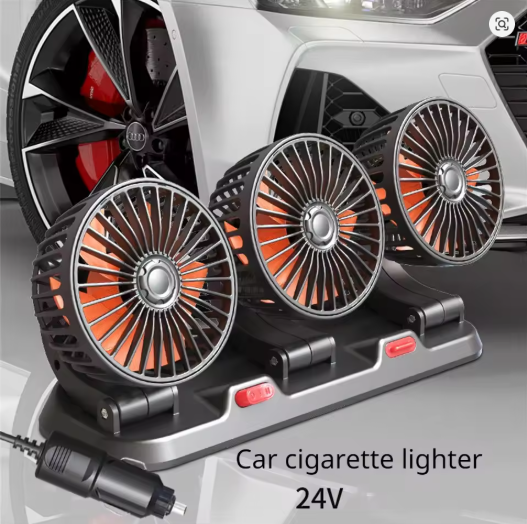 Ventilateur de voiture 360 ° réglable 3 tête ventilateur d'air automobile ventilateur électrique voiture ventilateur silencieux pour bureau à domicile et voiture