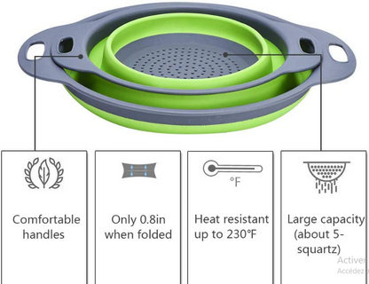 Panier filtre carré pliable en silicone multicolore, pour la maison et la cuisine