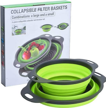Panier filtre carré pliable en silicone multicolore, pour la maison et la cuisine