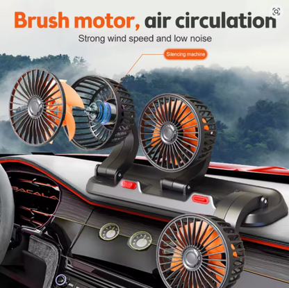 Ventilateur de voiture 360 ° réglable 3 tête ventilateur d'air automobile ventilateur électrique voiture ventilateur silencieux pour bureau à domicile et voiture