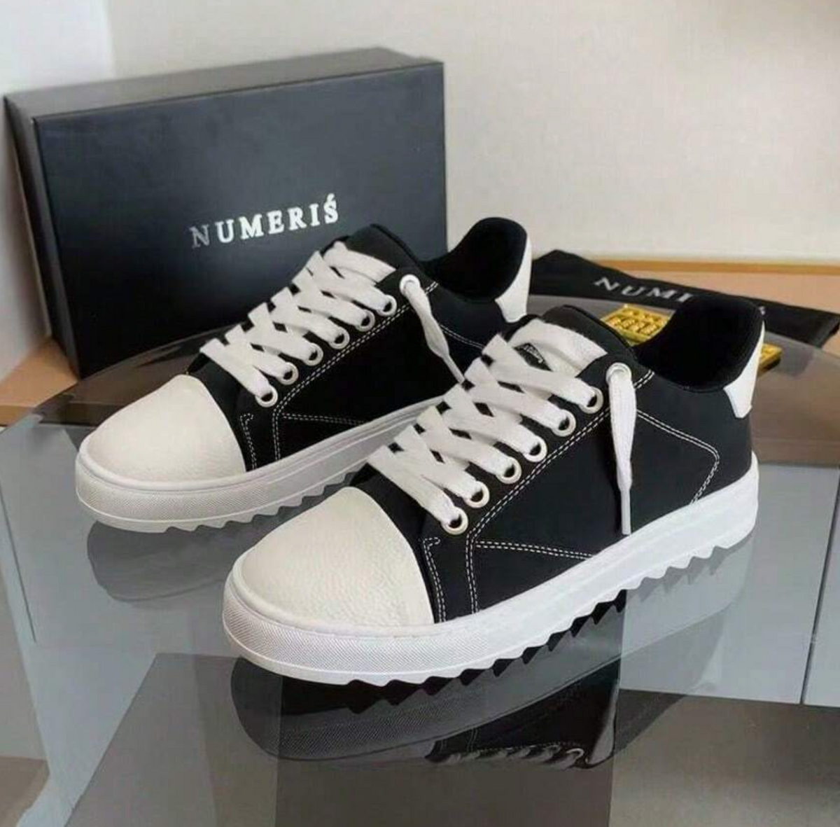 NUMERIS - Sneaker Bicolore Noir / Blanc