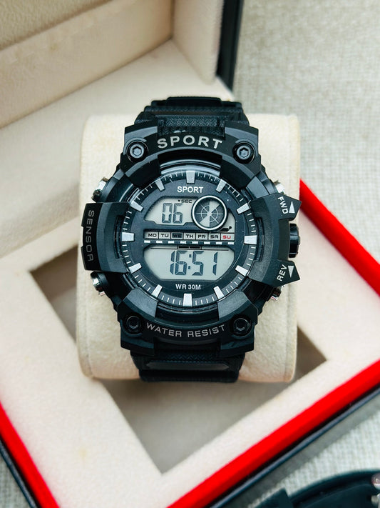 Montre numérique unisexe, Montres de sport WR 30M résistant à l'eau