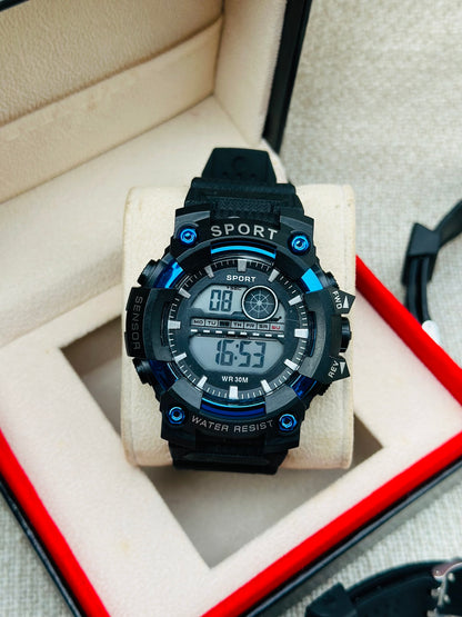 Montre numérique unisexe, Montres de sport WR 30M résistant à l'eau