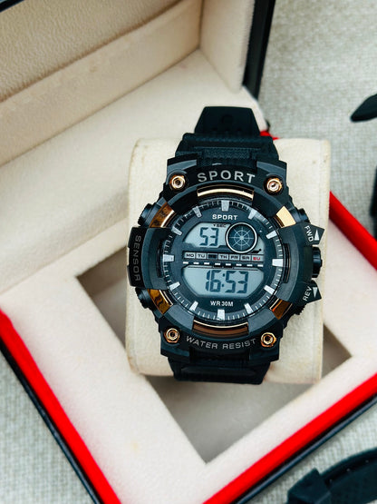 Montre numérique unisexe, Montres de sport WR 30M résistant à l'eau