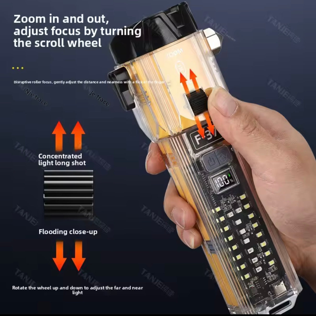 Lampe Torche de Sécurité d'urgence Multifonctions