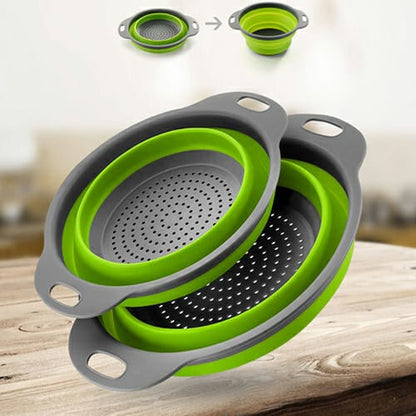 Panier filtre carré pliable en silicone multicolore, pour la maison et la cuisine